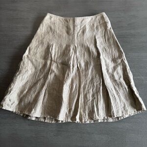 RoFa Modern White Label Flax Linen Skirt Tan Beige Brown 12 44 M